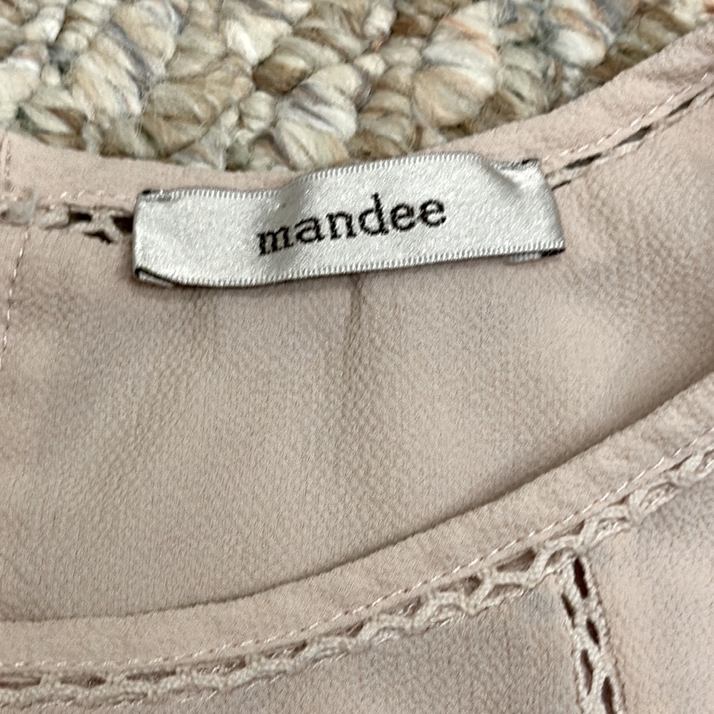 🔥Mandee. light pink boho loose fitting ruffle, bottom, short sleeve blouse - Picture 4 of 9
